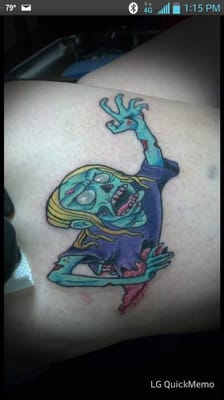 Zombie on my thigh by Trevor