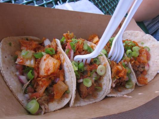 Kimchi Taco: selection of their four tacos