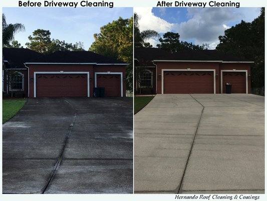 Before and after Pictures of Pressure Wash In Driveways