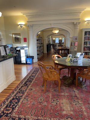 Main lobby and check-out area of library