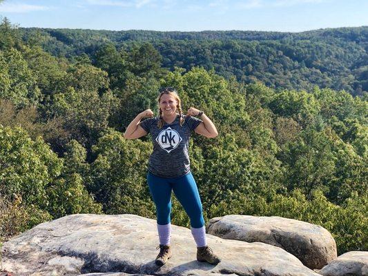 Photo op in Big South Fork, rocking one of my DNK tees