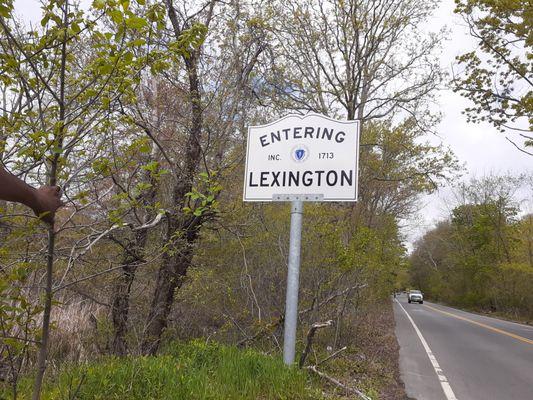 Entering Lexington. The other side of the sign is Belmont.