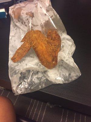 Fried chicken wings. 4 in a bag