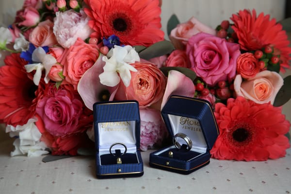 my wedding bouquet and one of my bridesmaids' bouquets