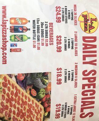 LA Pizza Daily Specials