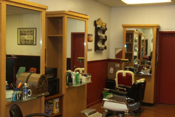 Old School barber shop with old fashioned love of cutting hair!