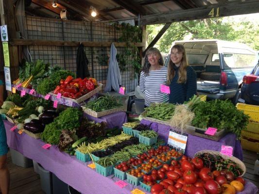 A bountiful harvest at Booth 41, Ithaca Farmers Market, Steamboat Landing