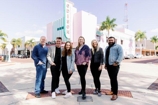 Our Simple Social team near our office downtown Fort Myers.