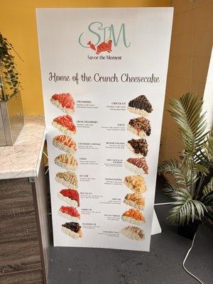 Menu of crunch cheesecake