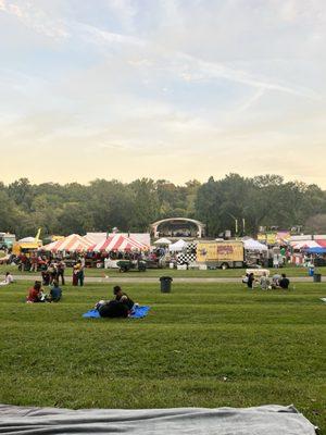 Our view! The main stage for the live music is always straight ahead under that pavilion.