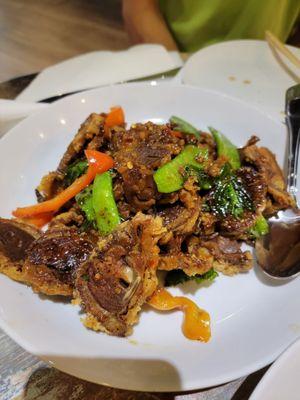 Crispy duck with basil