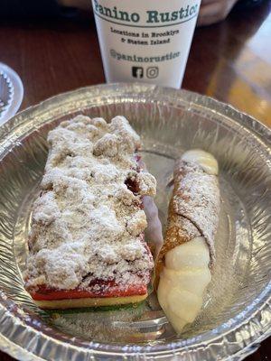 Mini Cannoli 7 Layer Rainbow Crumb Cake