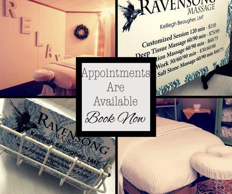 There are openings for appointments this week, book online through the website or Facebook today!