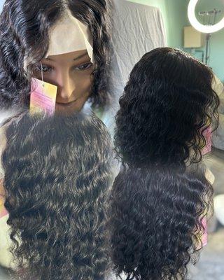 13x4 lace front 12inch loose wave Brazilian Custom Bobs