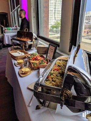 Wedding reception held on third floor. Catering by Chef's Table Catering of Philadelphia.