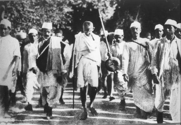 Gandhi during the Salt March (1930)