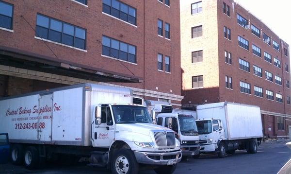 Fleet of delivery trucks