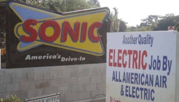 Sonic sign board - Commercial Electrical Work in Central Florida