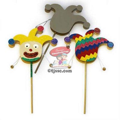 PURIM GRAGGER JUMBO CLOWN WOOD FLIP DRUM FOR DECORATION