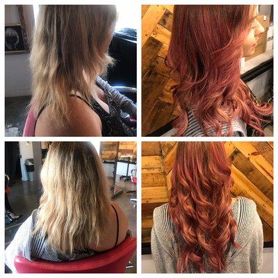 Full Head of Fusion Hair Extensions and color