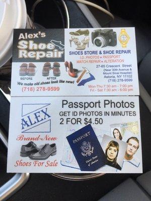 Passport photos $4.50   Wow!