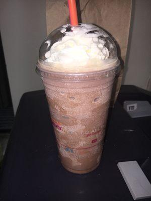 Frozen hot chocolate with whipped cream