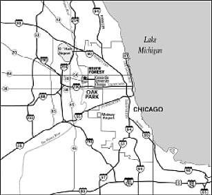 Chicago area transportation map