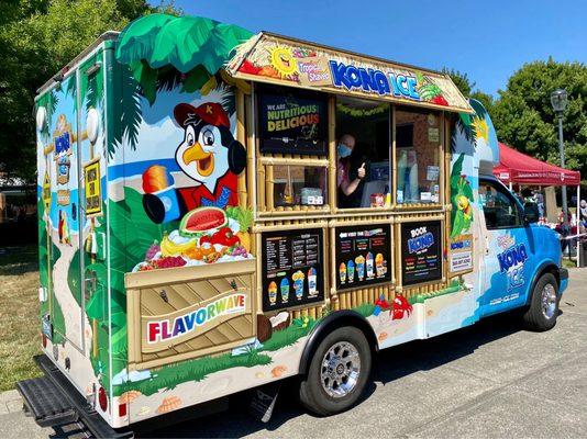 Order Window of Kona Ice Truck