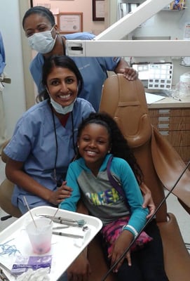 Tenisha Pyron RDH, Dr. Crystal Patel, and happy patient!