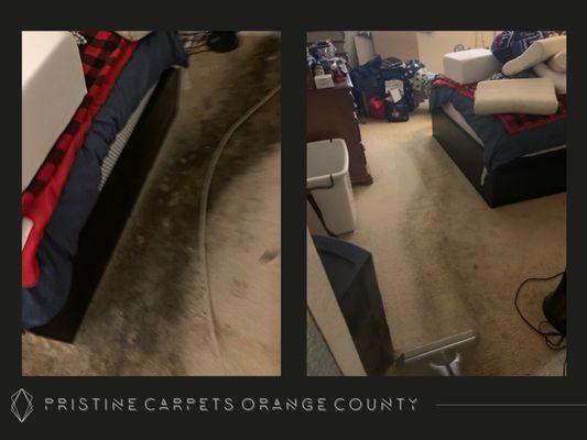 We accomplish the impossible!  Before and after carpet deep clean.