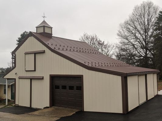 Custom Barn we renovated and installed metal siding on