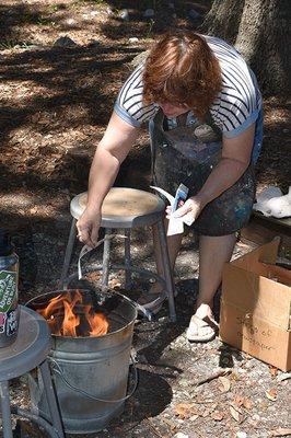 Raku firing @ IDEA Studio, Hilton Head Island, SC