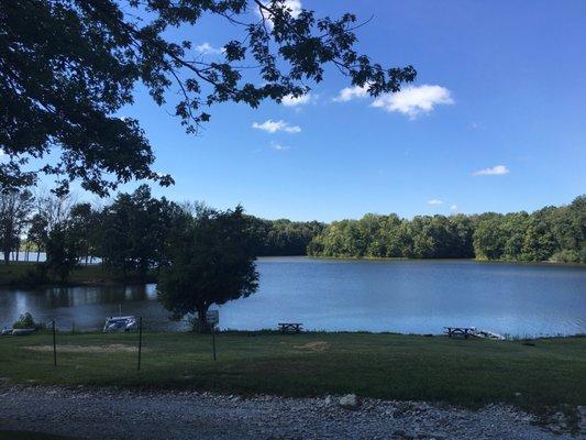 Lake Jericho in the rear of the campground area.