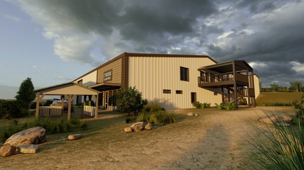 Even metal buildings can be made to be aesthetically pleasing.