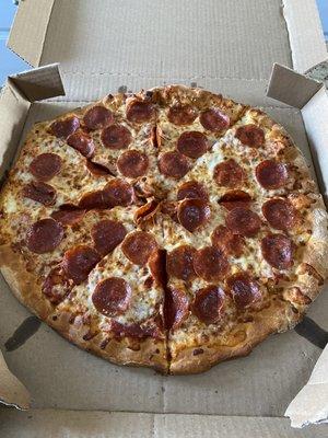 Our Hand Tossed Large 18" Pepperoni Pizza ! Looks Delicious !! Yum !