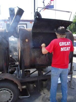 Tex himself, cooking up some tasty ribs