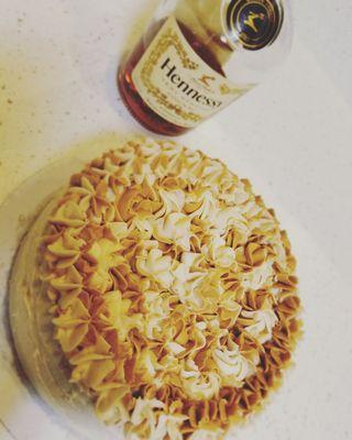 Hennessy cake w/ brown sugar Hennessy buttercream.