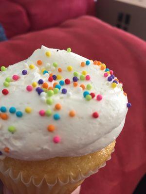 "Everyday birthday" -- the perfect simple cupcake.