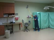 Cleaning the OR at Winchester Eye Surgery Center