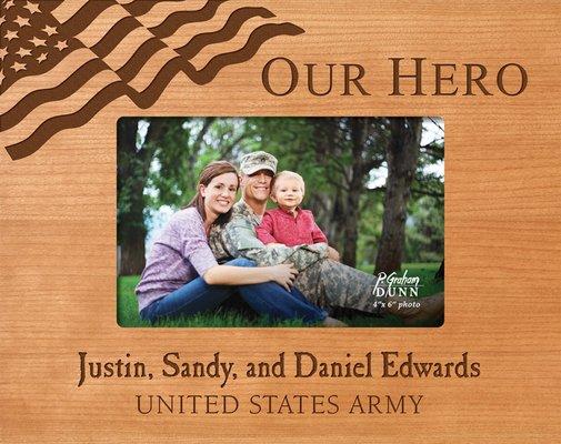 Honor their service with a unique photo frame that is as special as they are.