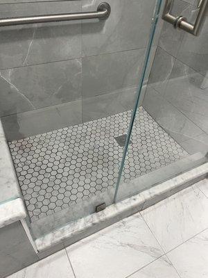 Shower, custom tile remodel