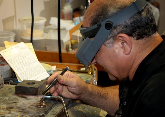 Tony working at his bench.