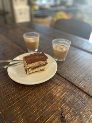 Tiramisu and cortados