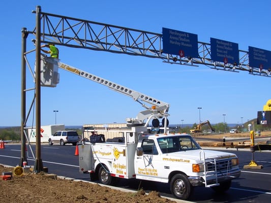 We make sign and install signs; large, medium or small.  And if don't want your sign installed, we can ship the signs to you.