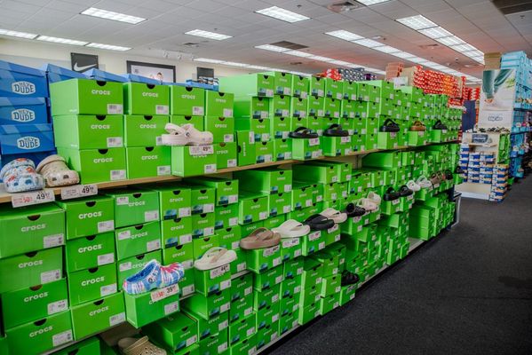 Shot of Popular Brand Section (I.e. Croc Shoe Wall)