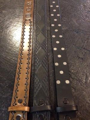 Handmade belts. Custom for our customers.