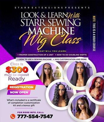 Look & Learn With Starr 
Wig Class