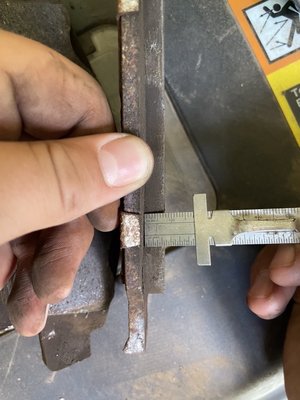 Brake pad depth measured at 7MM