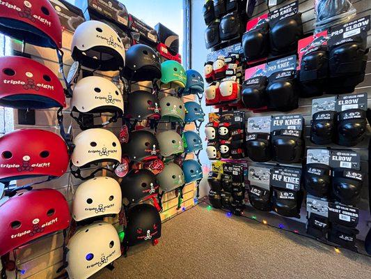 Full selection of helmets and pads