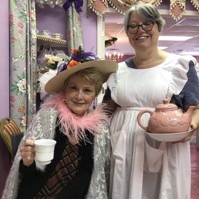 78 year old Mom having a great tea experience with Lady Deb.